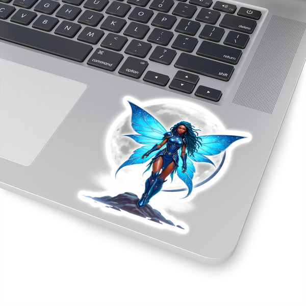 CELESTIAL BLUE FAIRY WARRIOR | Kiss-Cut Sticker | Black Fae Fantasy CELESTIAL BLUE FAIRY WARRIOR | Kiss-Cut Sticker | Black Fae Fantasy
