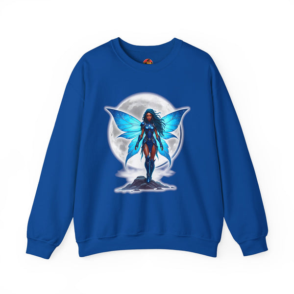 Celestial Blue Fairy Warrior | Adult Unisex Heavy Blend™ Crewneck Sweatshirt | Black Fae Day Collection Celestial Blue Fairy Warrior | Adult Unisex Heavy Blend™ Crewneck Sweatshirt | Black Fae Day Collection