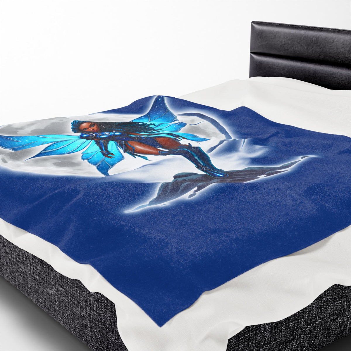CELESTIAL BLUE FAIRY WARRIOR | Velveteen Reading Blanket