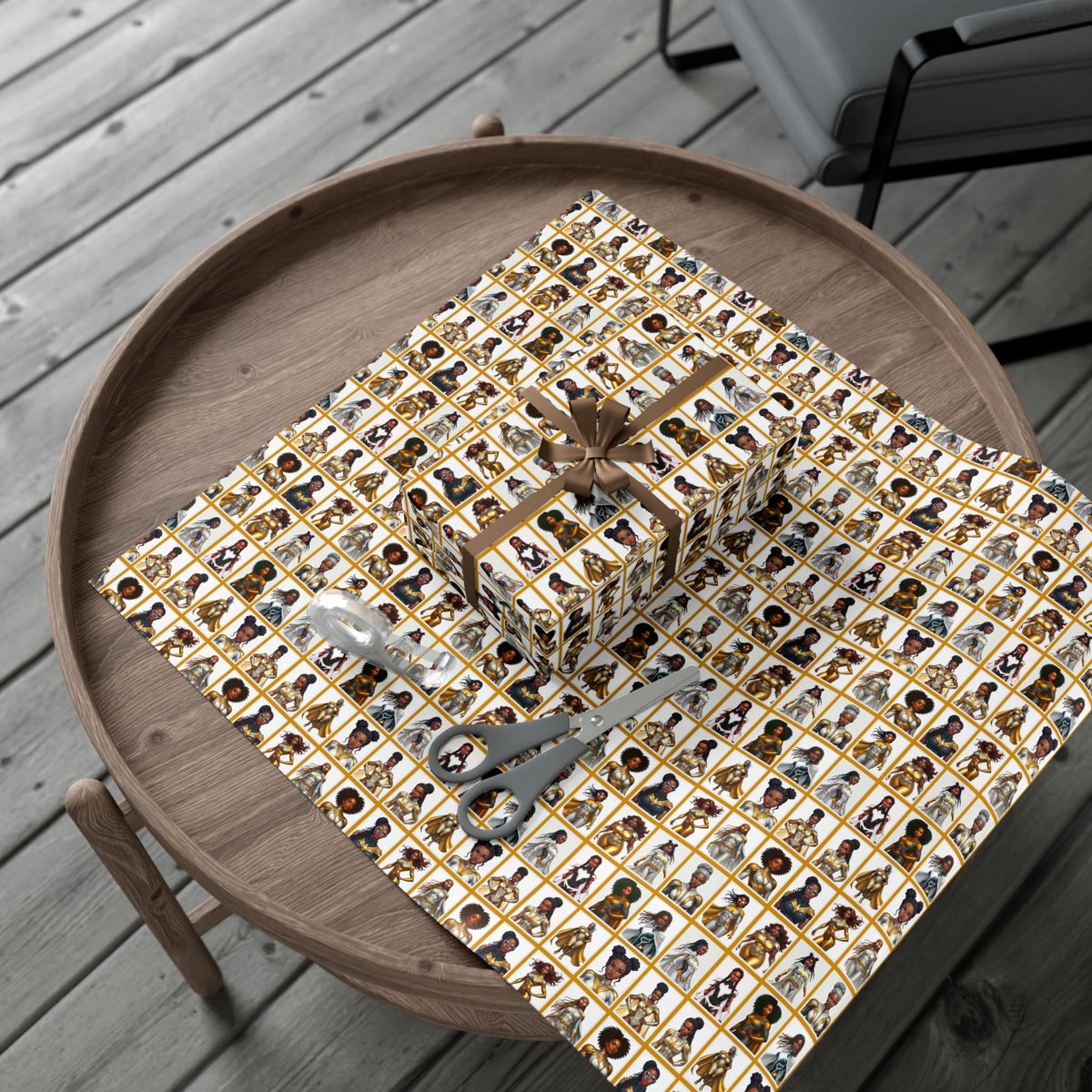 I AM A SUPERHERO (GOLD) | Luxury Gift Wrap for Female Black Superhero Fans
