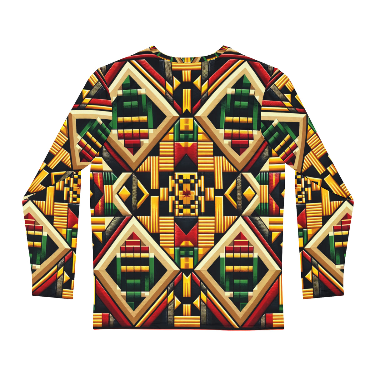 AFROFUTURISTIC KENTE GOLD FUSION | Adult Men's Long Sleeve Shirt | BLACK HISTORY 365 COLLECTION