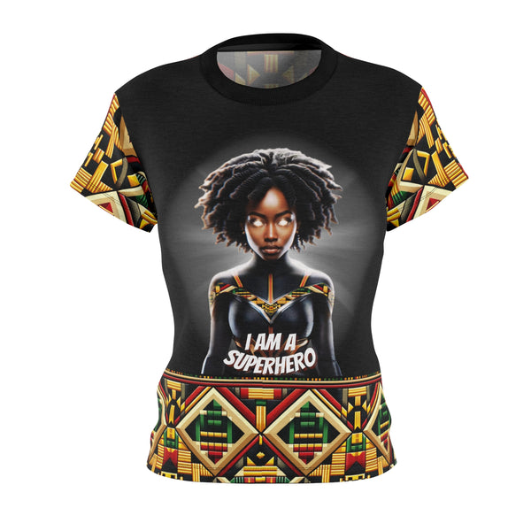 AFROFUTURISTIC KENTE SUPERHERO | Adult Women's Tee | BLACK HISTORY 365 COLLECTION AFROFUTURISTIC KENTE SUPERHERO | Adult Women's Tee | BLACK HISTORY 365 COLLECTION