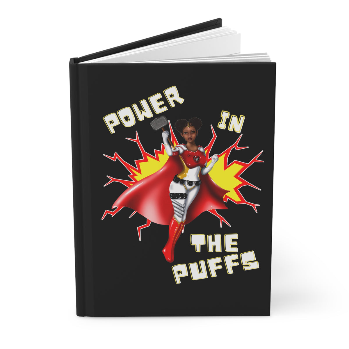 Power in the Puffs Superhero | Hardcover Journal Matte | Superhero Accessories