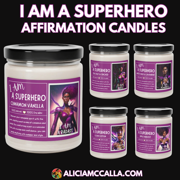 I AM A SUPERHERO | Scented Soy Candles, 9oz | Affirmations Meditation Accessories I AM A SUPERHERO | Scented Soy Candles, 9oz | Affirmations Meditation Accessories