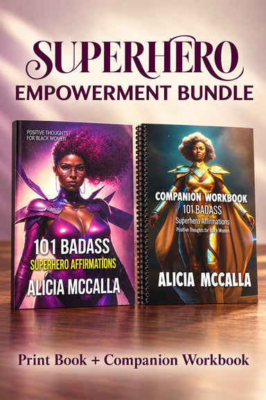 Superhero Affirmations for Black Women | Print Book + Workbook Bundle Superhero Affirmations for Black Women | Print Book + Workbook Bundle