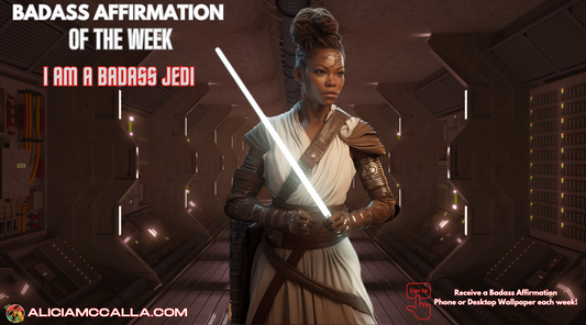 A beautiful brown-skinned woman as a Jedi with braids, full body portrait, action pose, one white light saber, Star Wars, fantasy art, hyper-realistic, afrofuturism looking forward and ready for action. 