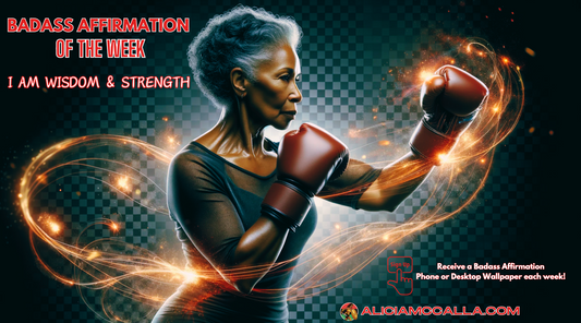 A Beautiful dark Brown-skinned older woman shadow boxer surrounded by sparks and light swirls, full body portrait, transparent background, photorealistic, cinematic