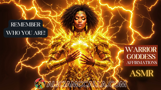 Black Woman Goddess with Electric Energy Remember Who You Are Warrior Goddess Affirmations ASMR