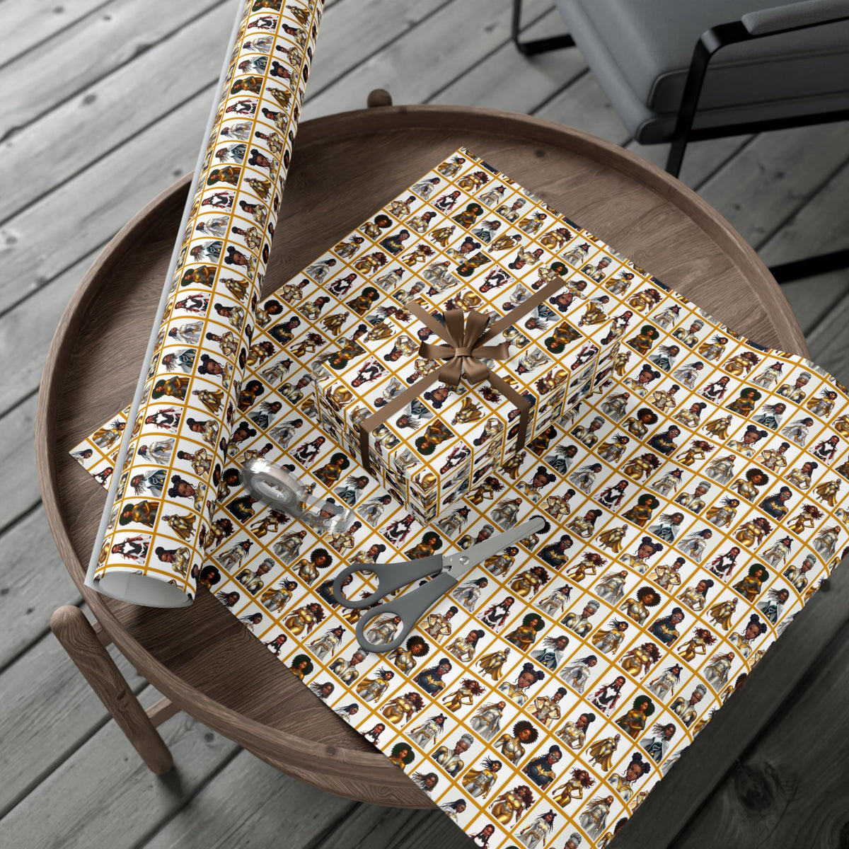 I AM A SUPERHERO (GOLD) | Luxury Gift Wrap for Female Black Superhero Fans