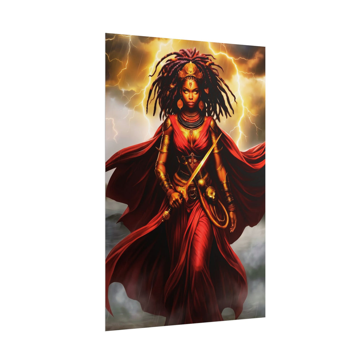 Oya Storm Goddess Poster | African Goddess Fantasy Art