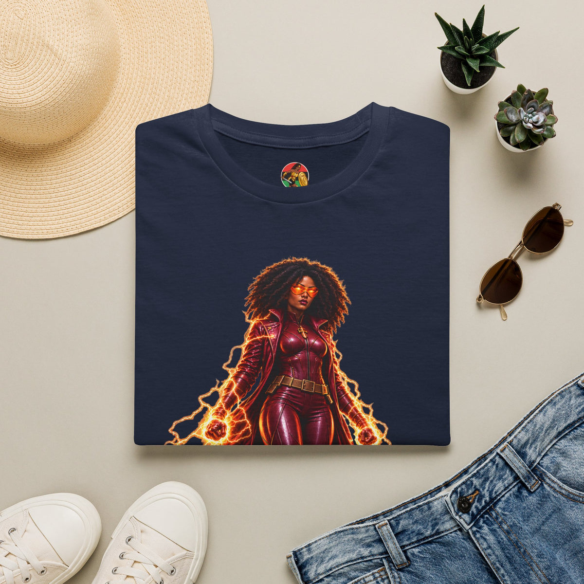 Tia Jackson The Sentinel | Black Woman Superhero Unisex T-Shirt
