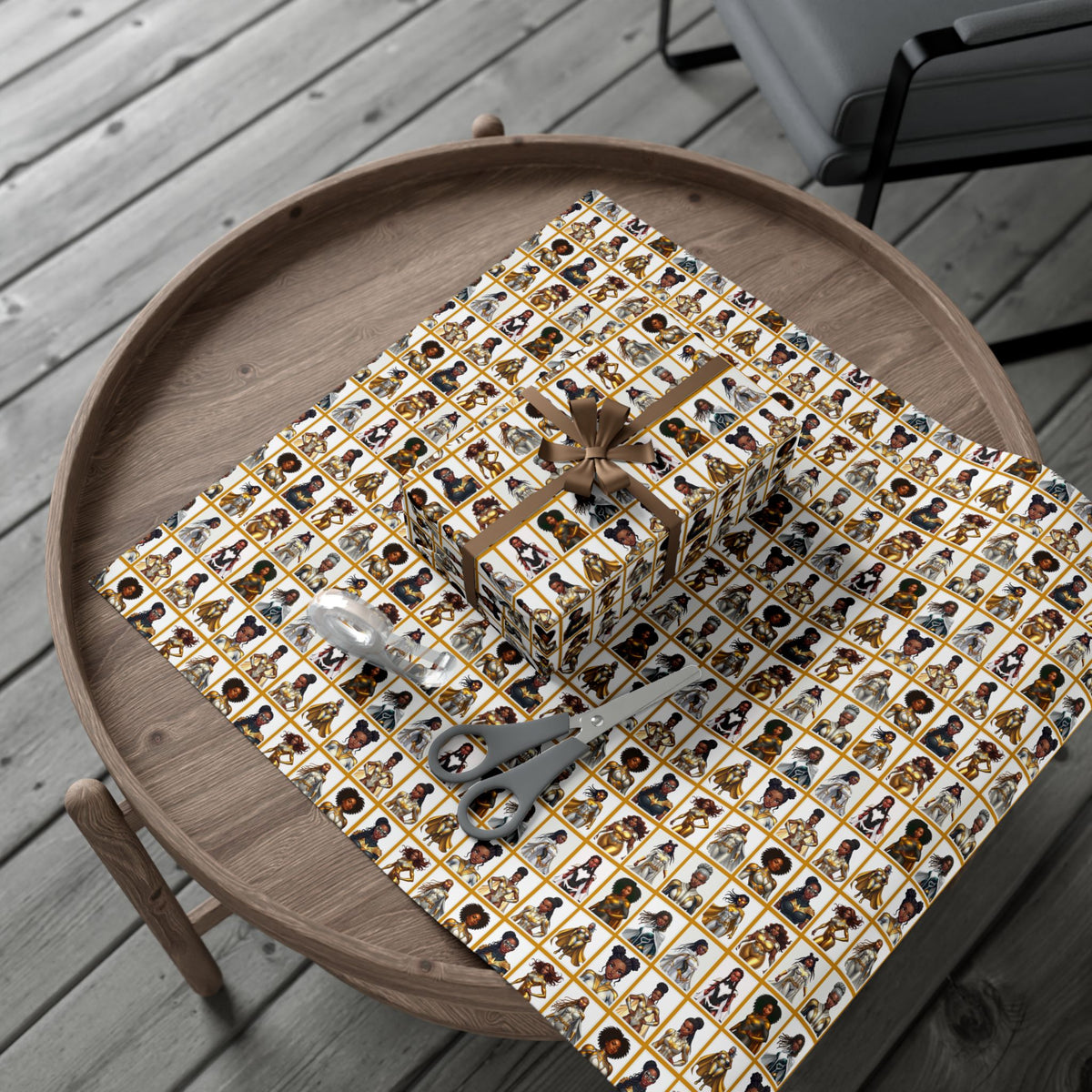 I AM A SUPERHERO (GOLD) | Luxury Gift Wrap for Female Black Superhero Fans