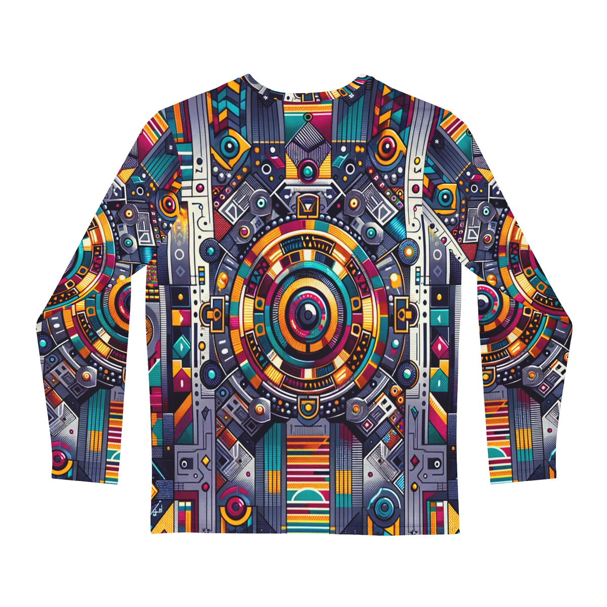 AFROFUTURISTIC KENTE 'COSMIC SANKOFA PORTAL' | Adult Men's Long Sleeve Shirt | BLACK HISTORY 365 COLLECTION