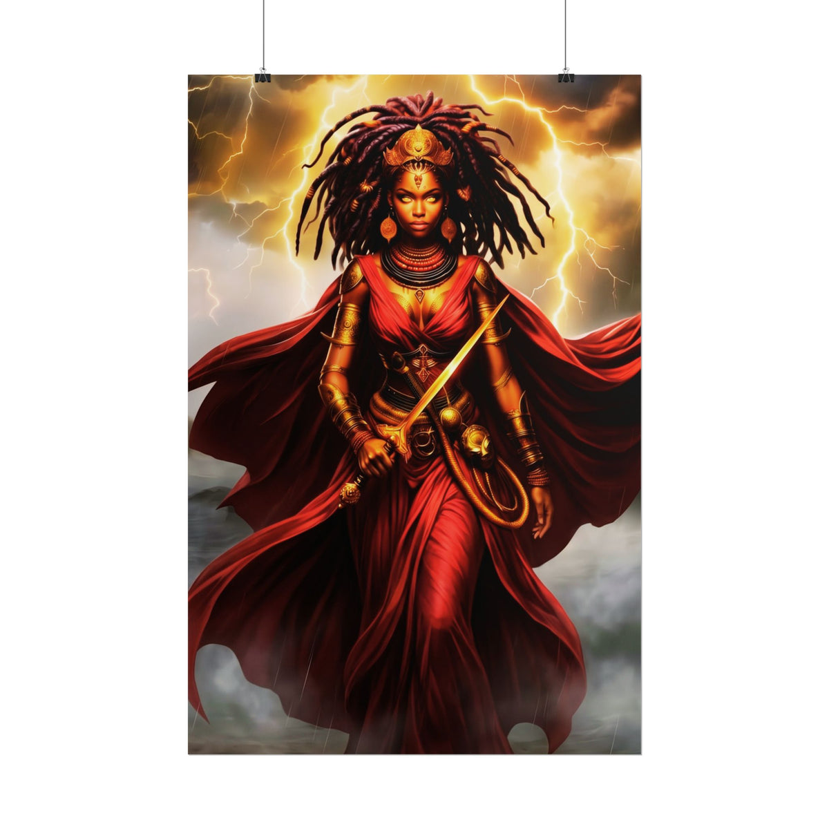 Oya Storm Goddess Poster | African Goddess Fantasy Art