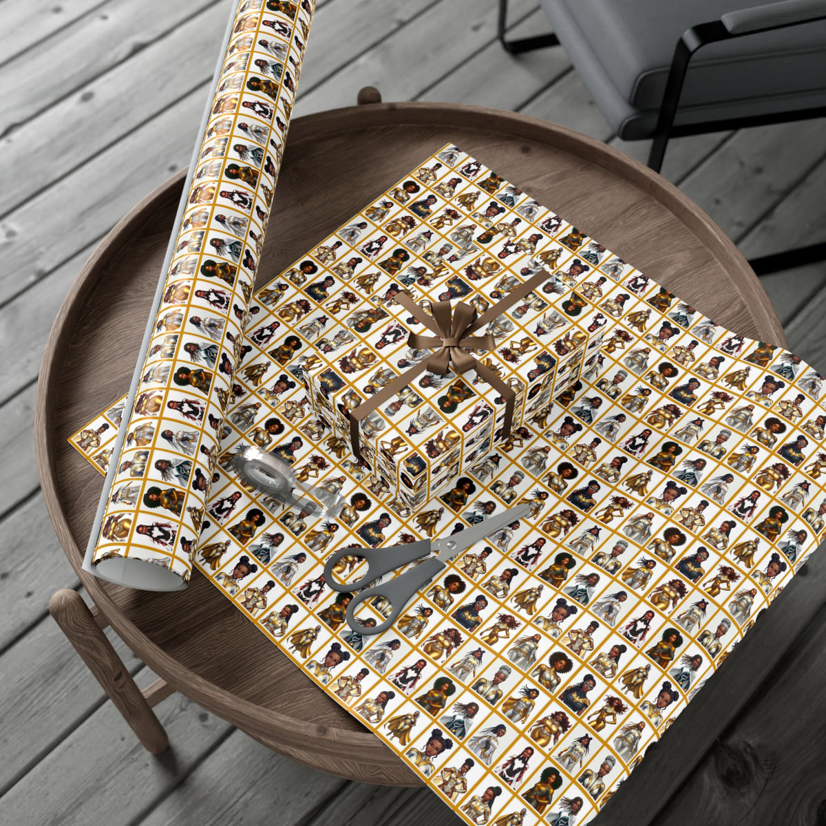 I AM A SUPERHERO (GOLD) | Luxury Gift Wrap for Female Black Superhero Fans