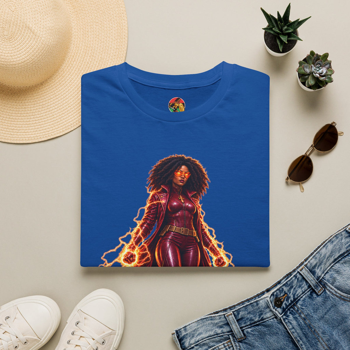 Tia Jackson The Sentinel | Black Woman Superhero Unisex T-Shirt