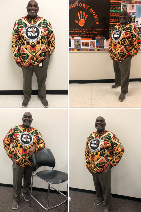 AFROFUTURISTIC KENTE GOLD FUSION | Adult Men's Long Sleeve Shirt | BLACK HISTORY 365 COLLECTION